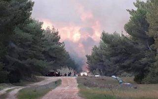 Large fire burning in northwestern Peloponnese