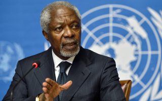 Greek leaders pay tribute to Kofi Annan