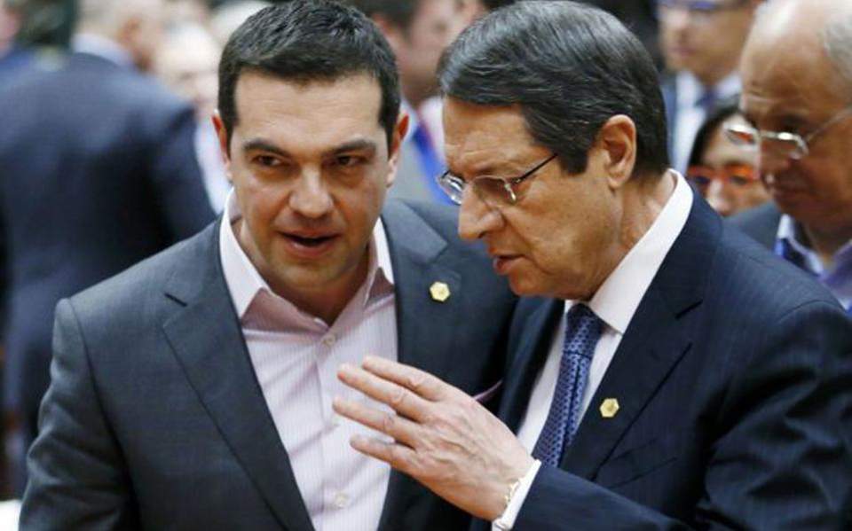 Tsipras, Anastasiades meet in Brussels
