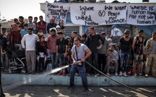 Migrants protest conditions at Lesvos camps