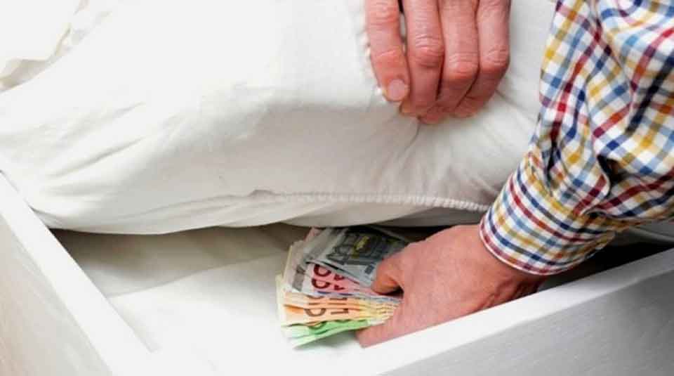 Mattress cash is used to pay taxes