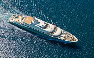 Mega-yacht marina tender on Corfu