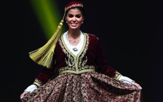 Miss Greece poses in national costume