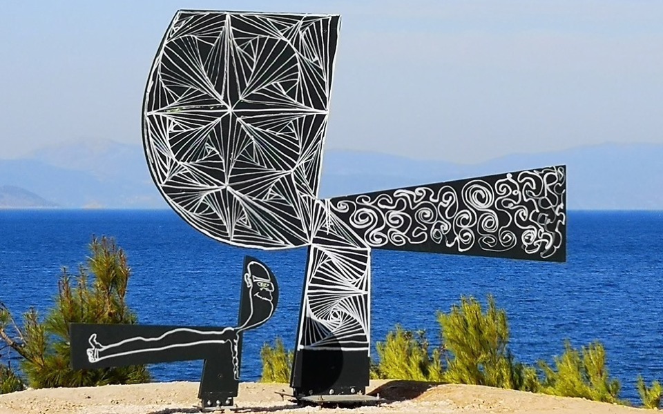Moralis sculpture on Aegean vandalized