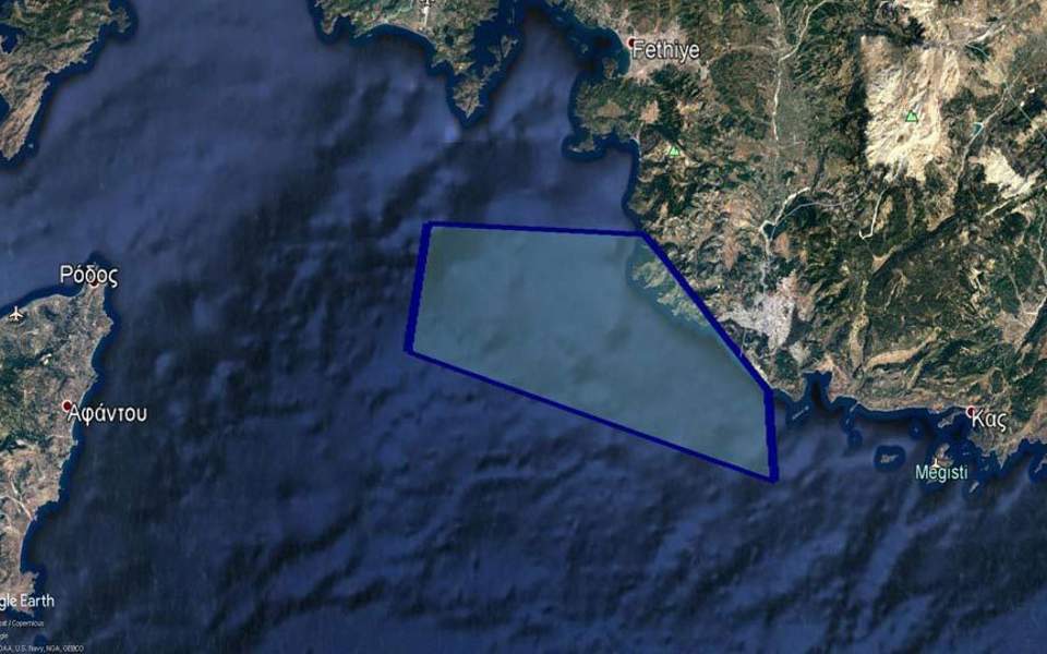 Turkey issues Navtex for area between Rhodes and Kastellorizo