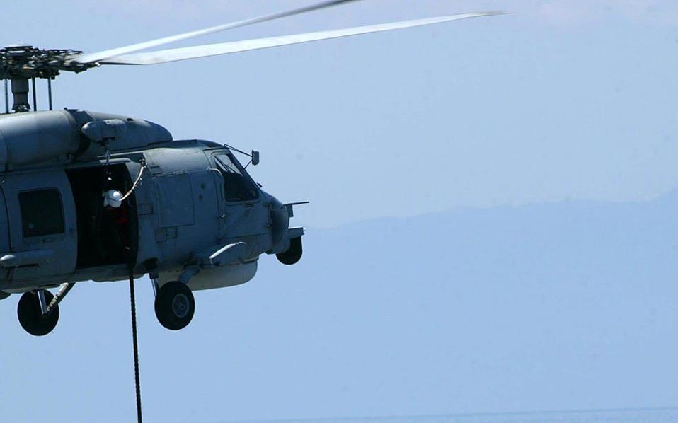 Greek navy helicopter crashes in Aegean, three feared dead