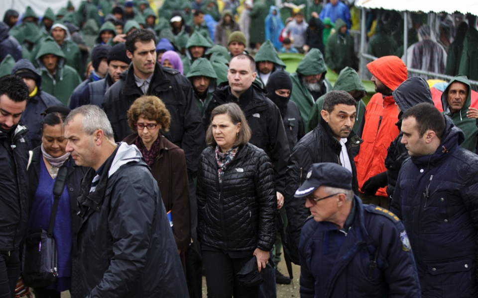 US official visits crowded Greek refugee camp