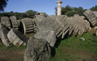 Final dress rehearsal for lighting of Olympic flame at Ancient Olympia