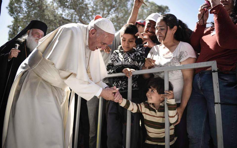 Papal delegation visits refugee camps on Lesvos, Samos