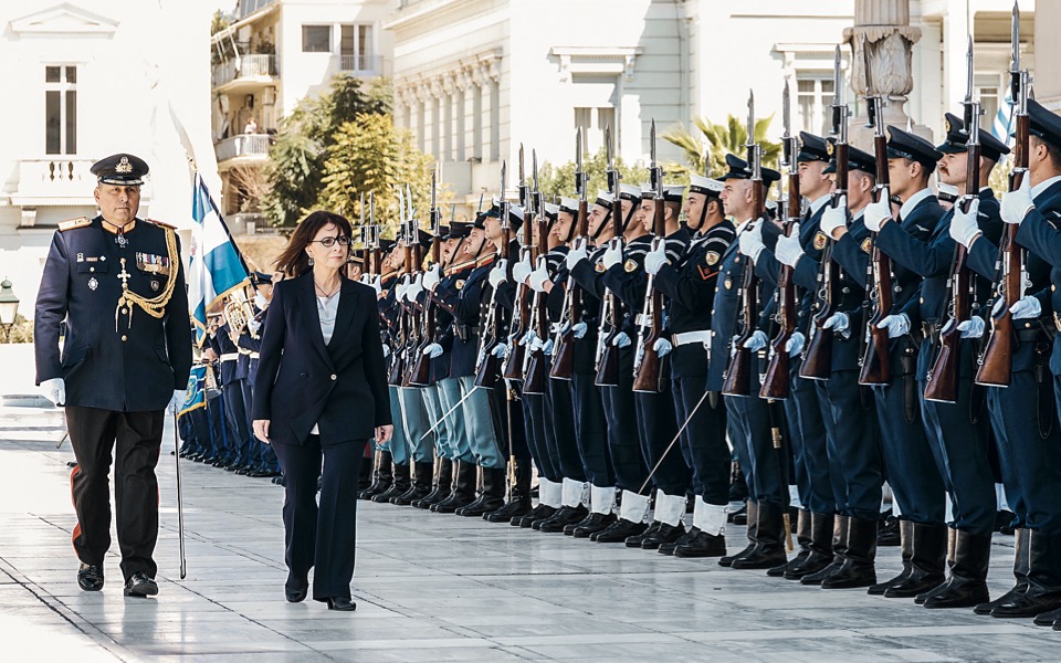 Greece’s first female president assumes her post
