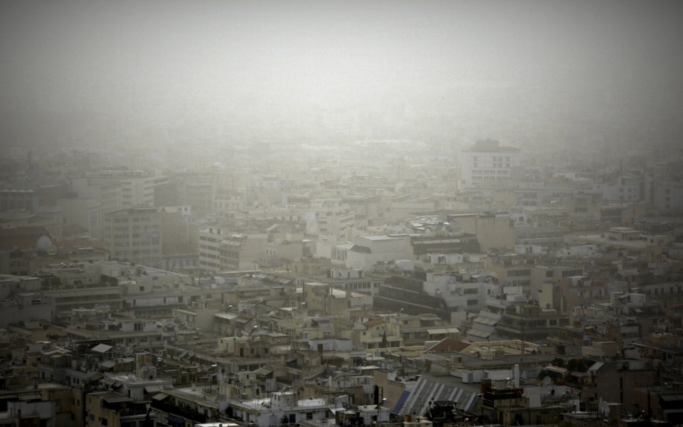 Saharan dust spoils the view in Athens
