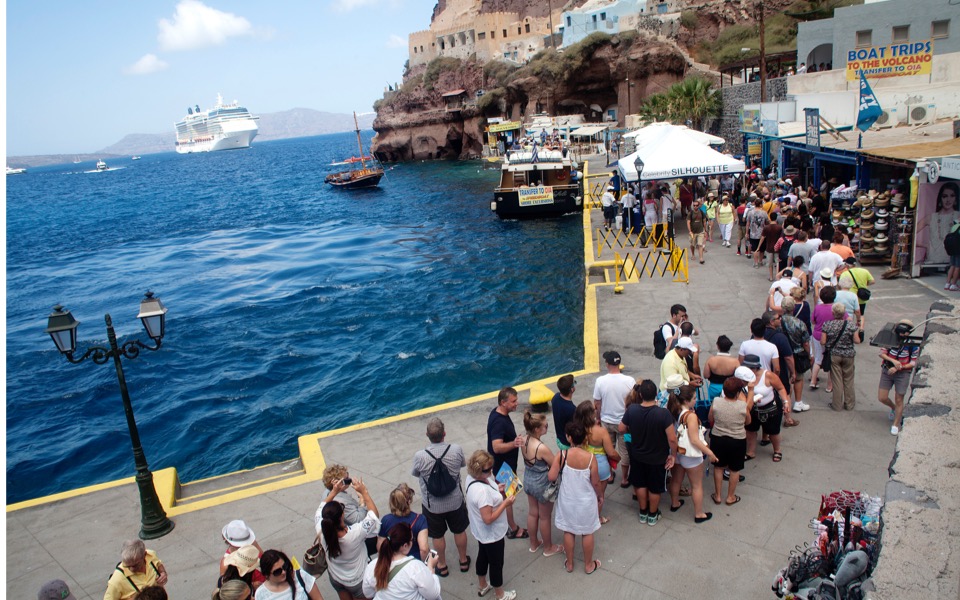 Burgeoning cruise tourism testing Santorini’s limits