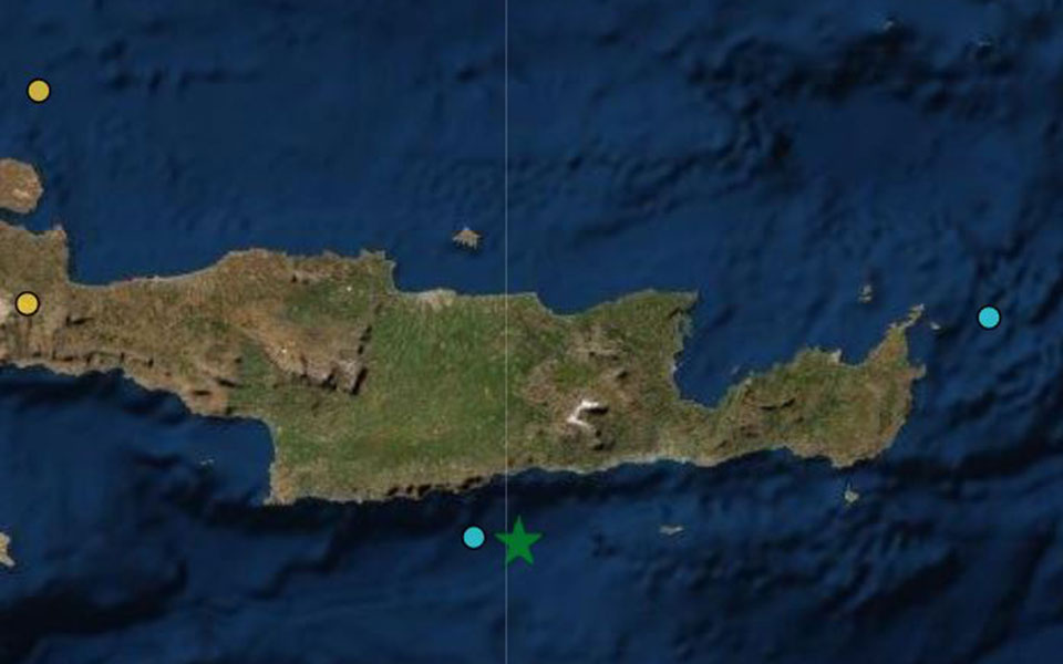 Quake of 5.4 Richter strikes south of Crete