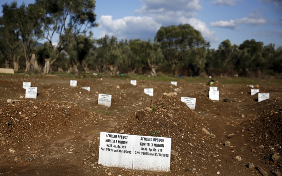 Unknown dead fill Lesvos cemetery for refugees drowned at sea