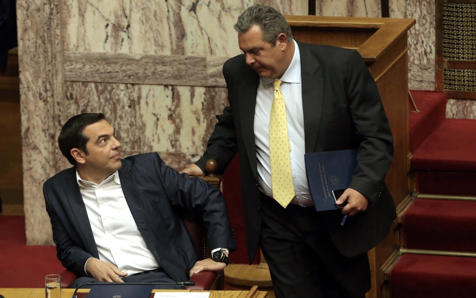Party leaders to clash over Kammenos in Monday showdown