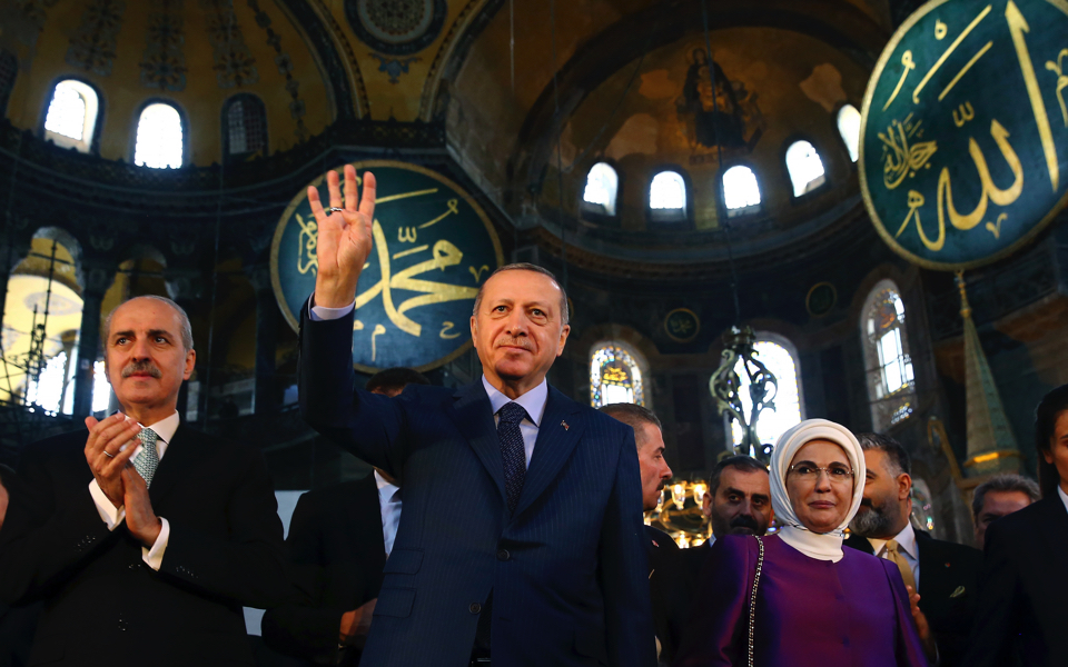 Turkish president recites Muslim prayer at Hagia Sophia