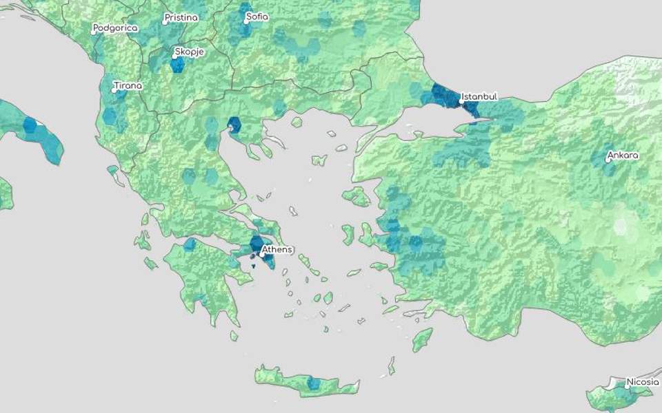First online maps showing earthquake risk include Greece