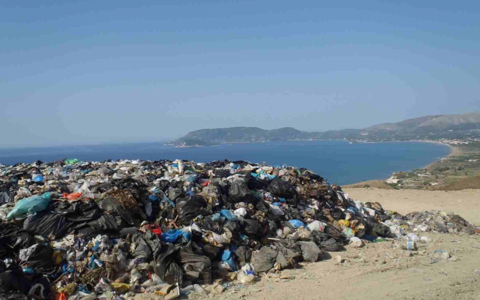 Zakynthos authorities say trash baler to be removed from seaside dump