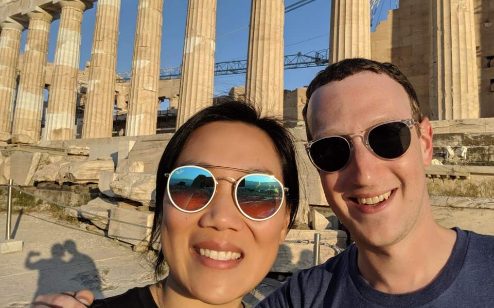 Facebook’s Zuckerberg checks in from the Acropolis