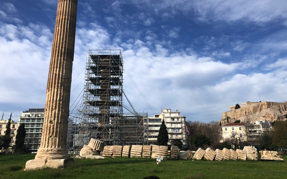 First scaffolding up for Olympeion’s restoration