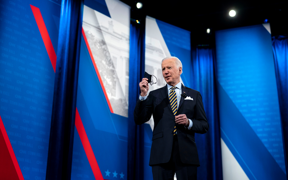 At Milwaukee Town Hall, Biden touts plans, offers reassurance, and tries to avoid mention of ‘the former guy’