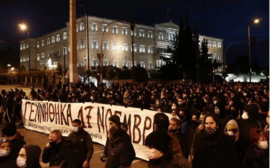 Hundreds protest in solidarity march for Koufodinas