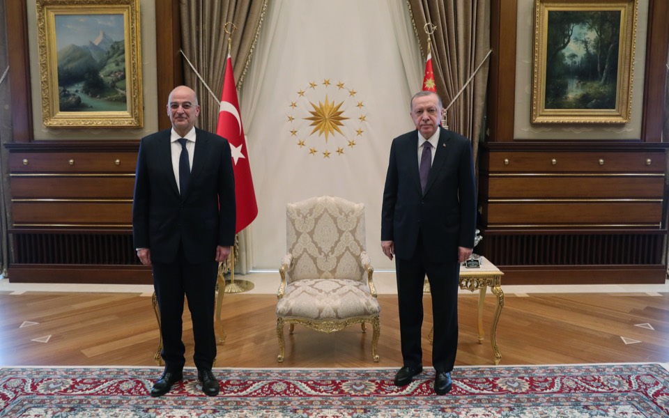 Greek FM with counterpart after meeting Turkish president