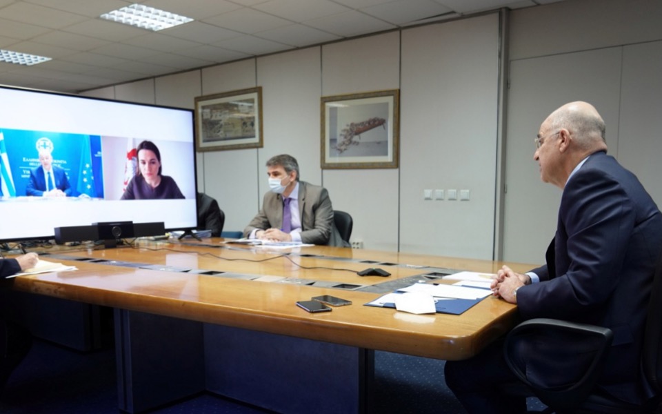 Dendias holds video call with exiled Belarus opposition leader