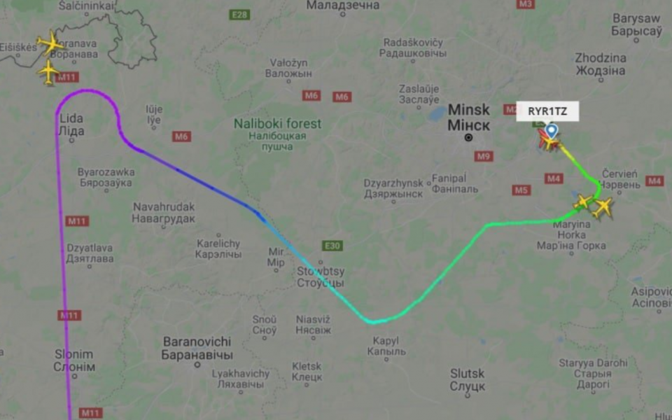 Athens-Vilnius flight forced to land in Belarus; dissident arrested