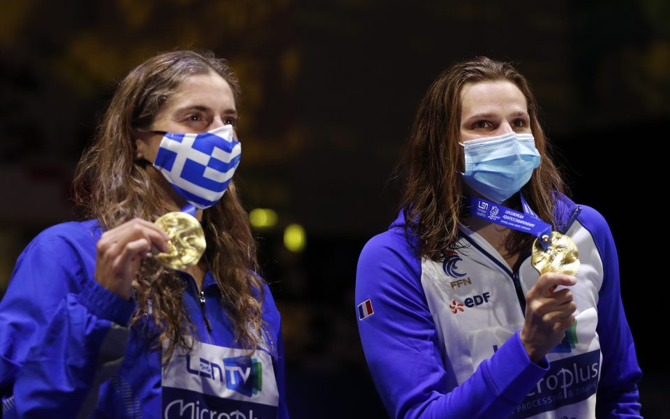 Greece’s Anna Doudounaki wins gold at the European Aquatics Championships
