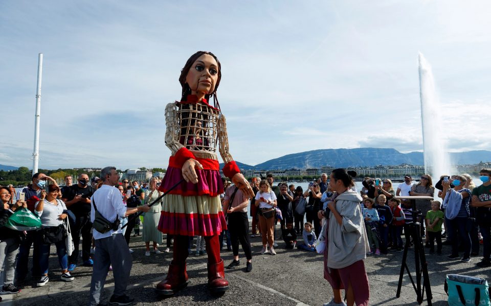 Puppet makes cross-Europe trek to support child refugees