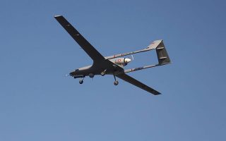 Turkish drone flies over Kandelioussa