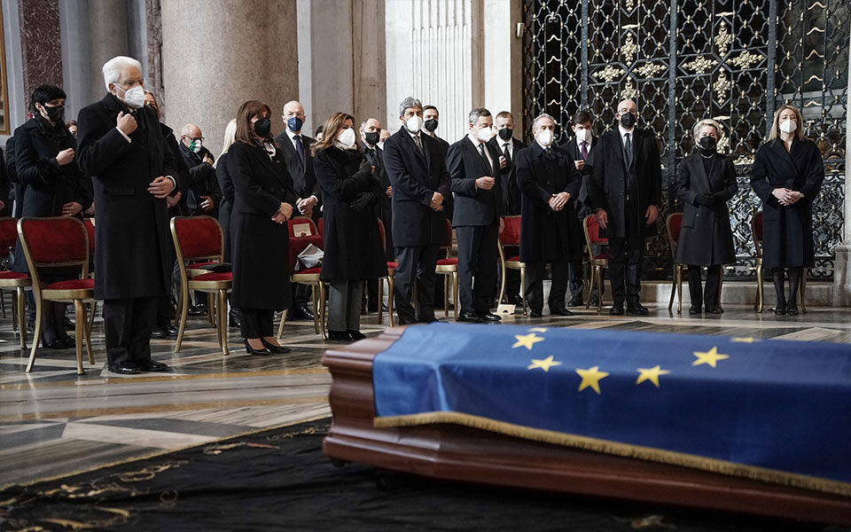 Sakellaropoulou among mourners at Sassoli funeral in Rome