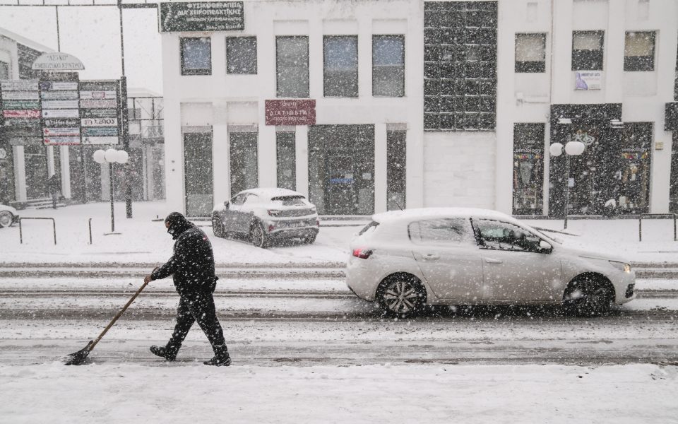Elpis brings snow to Greek capital