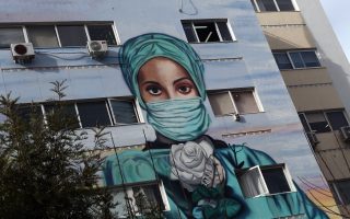 Wall art honors health workers
