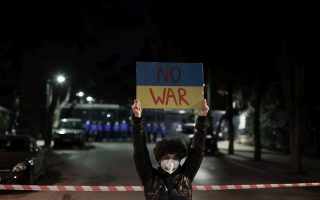 Thousands protest at Russian Embassy in Athens