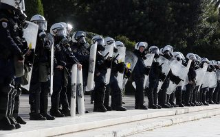 Riot police attacked in central Athens