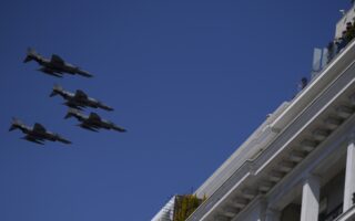 Fighter jets take part in military parade