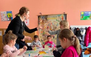 Ukrainian children trying to restart their education
