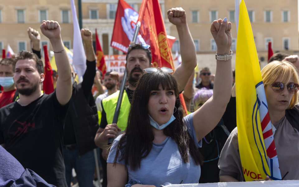 Greek workers protest at energy cost surge in May Day rallies