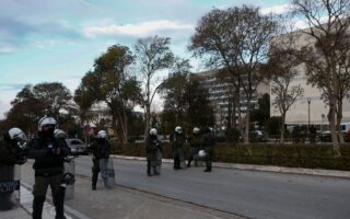 Riot police attacked outside University of Thessaloniki campus