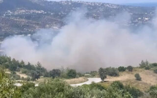 Fire burns on Evia; village evacuated