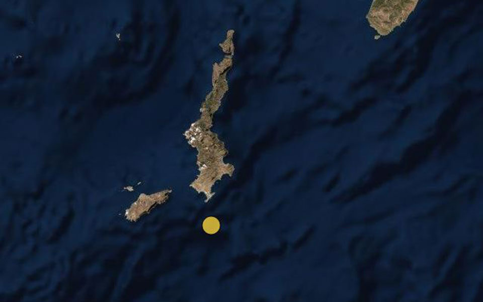Deep tremor strucks at sea in southeastern Greece