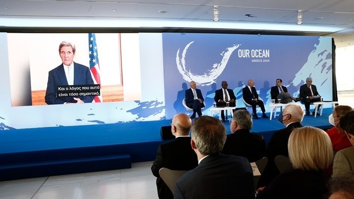 Special climate envoy John Kerry addresses meeting on ‘Our Ocean – Greece 2024’
