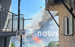 Reinforcements called to battle wildfire in western Peloponnese