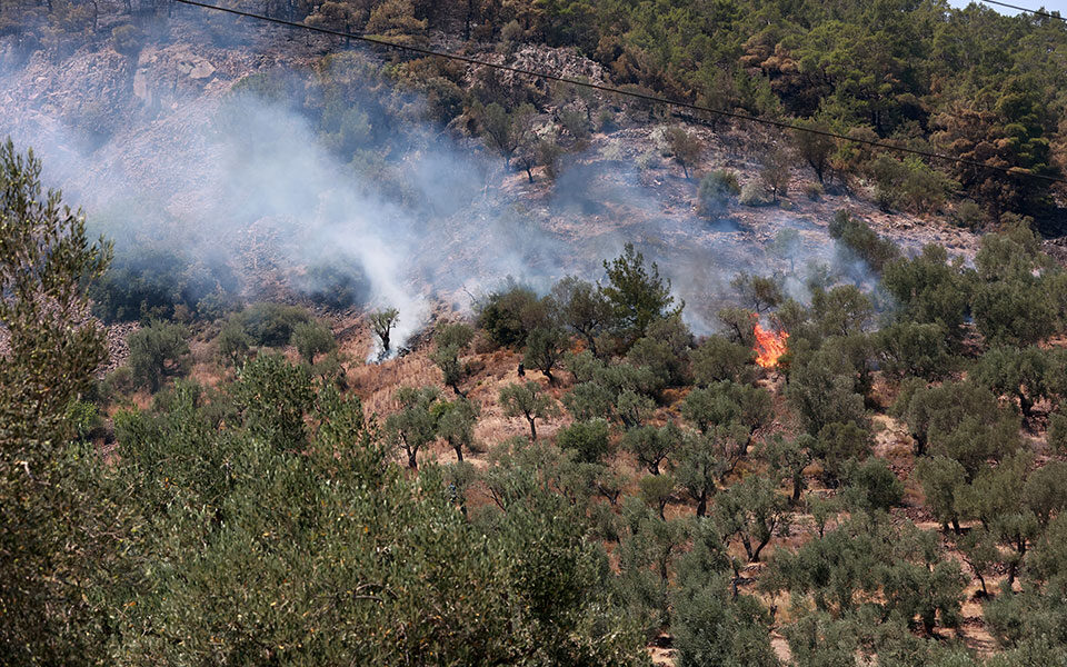Village evacuated again as Lesvos blaze flares up