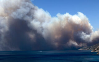 Greek authorities evacuate coastal properties on Lesvos as wildfire spreads