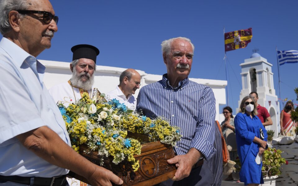 Orthodox Greeks celebrate the Dormition of the Virgin Mary