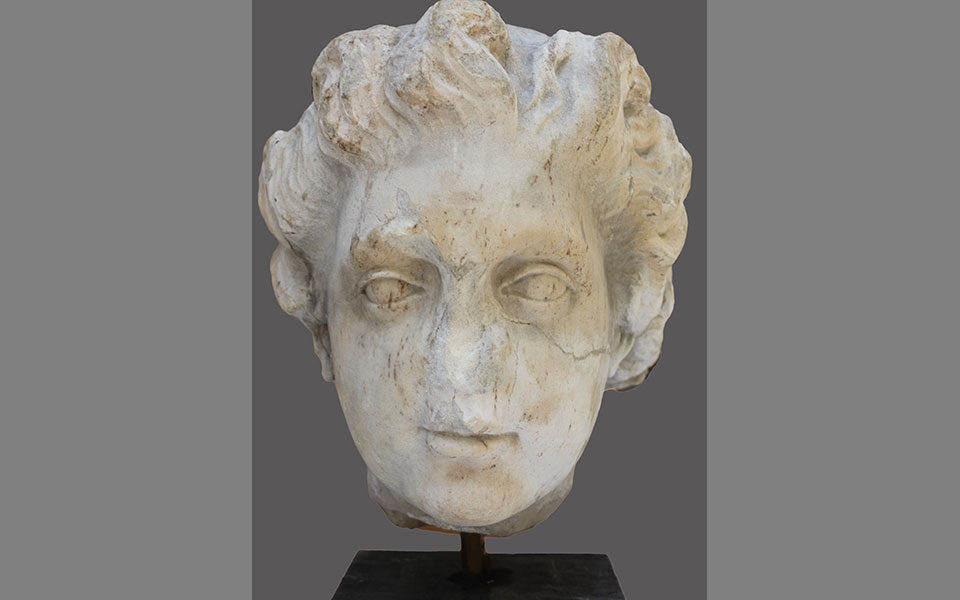 A marble head of a child retrieved from the ashes of Smyrna