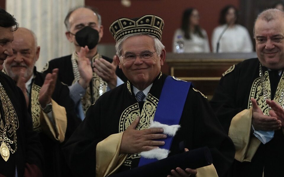 Menendez awarded honorary doctorate by University of Athens